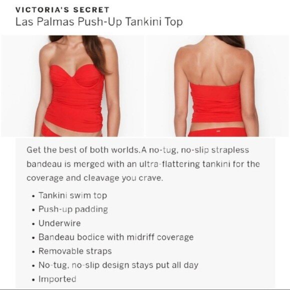 Victorias Secret Las Palmas Push Up Tankini Top NWT - Picture 2 of 4